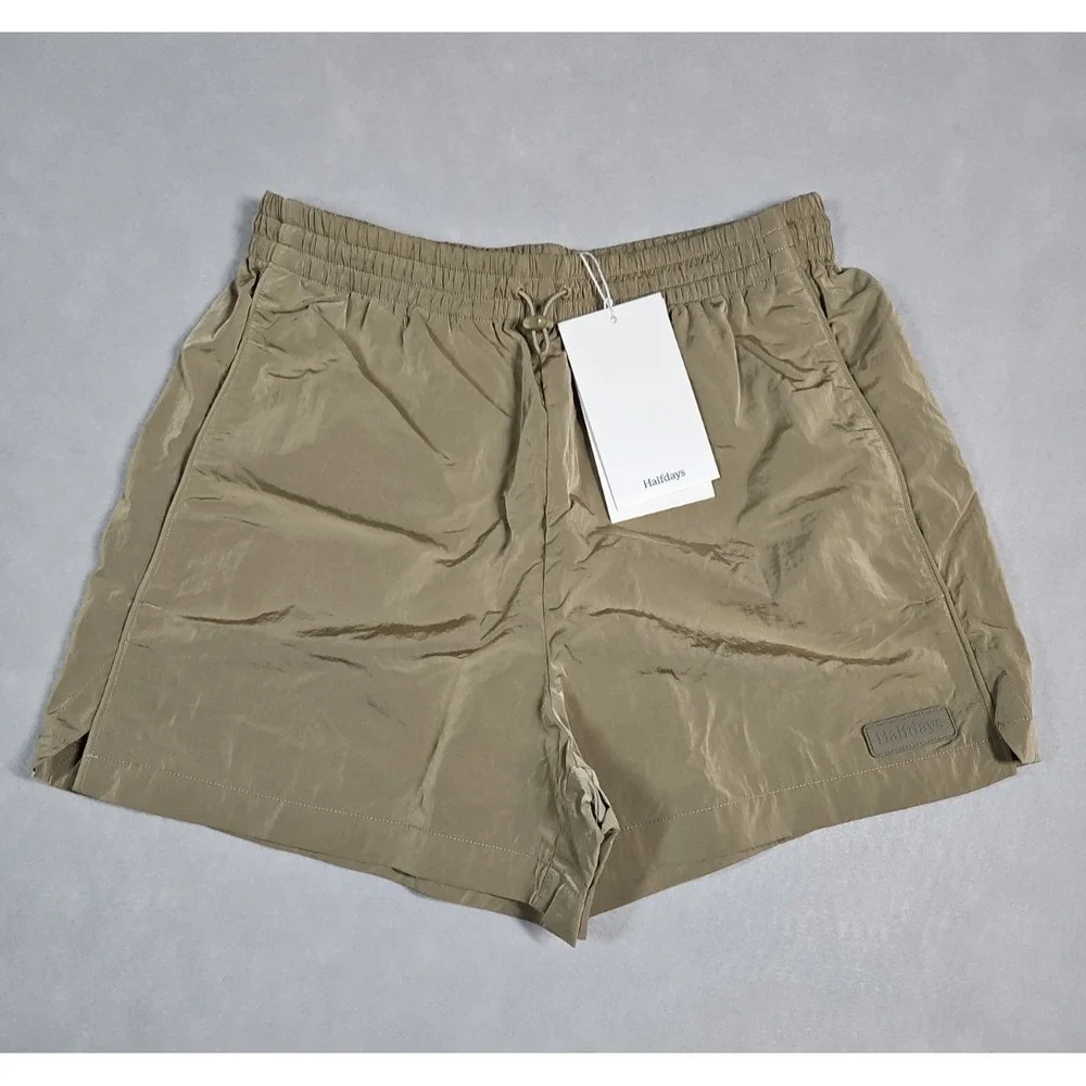 Halfdays Womens Brown Adams Nylon Pull On Shorts Size Small NWT